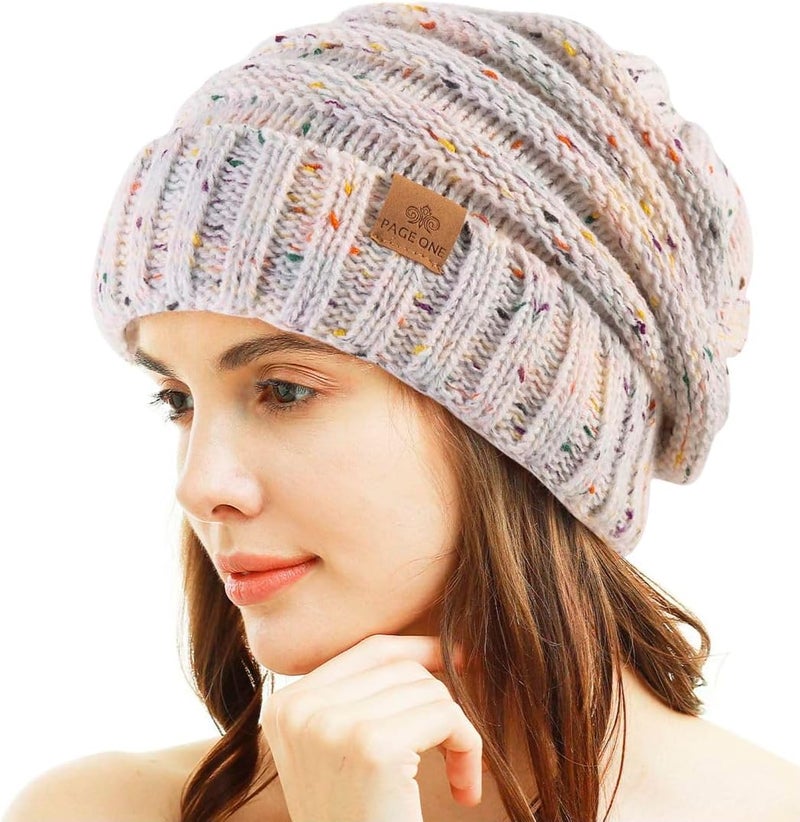 PAGE ONE Womens Winter Beanie Warm Cable Knit Hat Style Stretch Trendy Ribbed Chunky Cap - Image 5